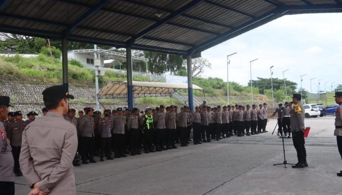 Polres Lampung Selatan Simulasikan Penanganan Lonjakan Kendaraan Mudik di Bakauheni