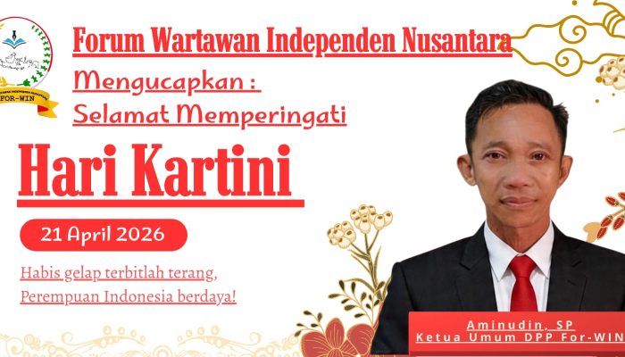 Ketua Umum DPP For-WIN Aminudin, Ucapkan Selamat Hari Kartini 