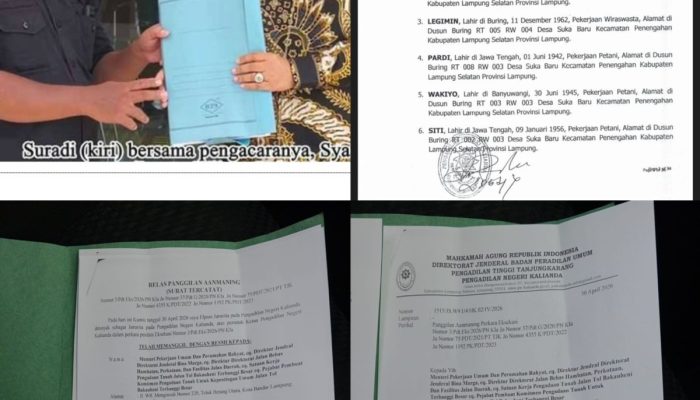 PUPR PERMAINKAN HAK RAKYAT! PUTUSAN MAHKAMAH AGUNG DIABAIKAN, 56 WARGA SUKA BARU PADATI PN KALIANDA MINTA EKSEKUSI