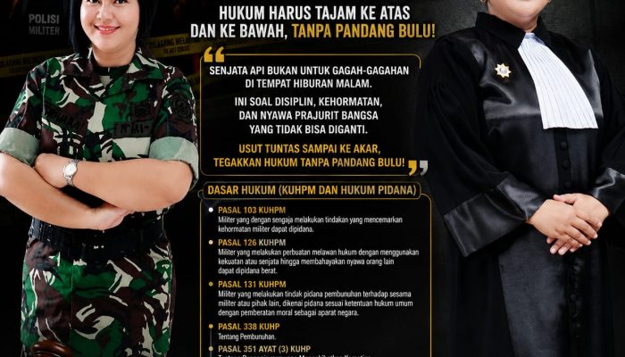 Darah Prajurit Tumpah di Tempat Hiburan Malam: Advokat Rikha Permatasari Desak Penegakan Tegas KUHPM dan Evaluasi Total Pengawasan Senjata Api