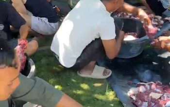 Semangat Qurban Idul Adha 2026, Ridwan Sekeluarga Sembelih 1 Ekor Kerbau