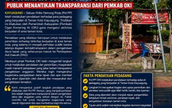 Pol PP Lakukan Pendataan Pedagang di Taman Kota Kayuagung – Publik Menantikan Transparansi dari Pemkab OKI