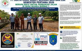 PT Surya Ogan Nabati Berikan Bantuan CSR Semester Pertama 2026, Berupa Batu untuk Perbaikan Jalan di Desa Muara Burnai 1