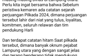 ROLING DALAM CATATAN BUPATI: JAMESBON SOAL PENETAPAN SDM DINAS LAMPUNG UTARA