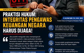 Praktisi Hukum Soroti Dugaan Permainan Audit, Tegaskan Integritas Pengawas Keuangan Negara Harus Dijaga