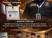 Suradi Resmi Menjabat Ketua DPD Pengacara & Aktivis Sejati (PASTI) Provinsi Lampung