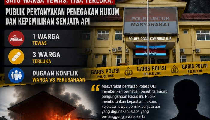 Dugaan Penembakan di Areal Perkebunan OKI: Satu Warga Tewas, Tiga Terluka, Publik Pertanyakan Penegakan Hukum dan Kepemilikan Senjata Api