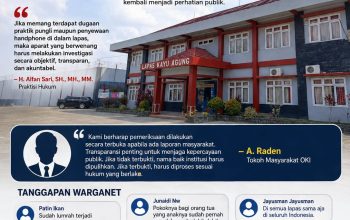 Dugaan Pungli dan Penyewaan Handphone di Lapas Kelas IIB Kayuagung Jadi Sorotan, Tokoh Masyarakat OKI Desak Investigasi Transparan
