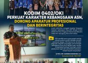 Kodim 0402/OKI Perkuat Karakter Kebangsaan ASN, Dorong Aparatur Profesional dan Berintegritas