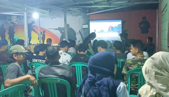 Kodim 0402/OKI-OI Gelar Nobar Piala Dunia 2026 Bersama Masyarakat di Makodim, Pererat Kemanunggalan TNI dan Rakyat