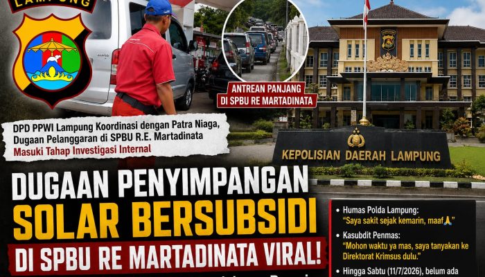 Polda Lampung Belum Beri Penjelasan Resmi Terkait Video Viral Dugaan Penyimpangan Solar Bersubsidi di SPBU R.E. Martadinata