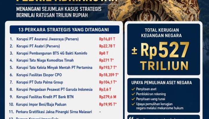 Rekam Jejak Penanganan Perkara Korupsi Eks Jampidsus Febrie Adriansyah: Menangani Sejumlah Kasus Strategis Bernilai Ratusan Triliun Rupiah
