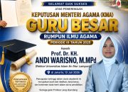 IKAPI Sampaikan Ucapan Selamat atas Penerimaan Keputusan Menteri Agama (KMA) Guru Besar kepada Prof. Dr. KH. Andi Warisno, M.MPd 