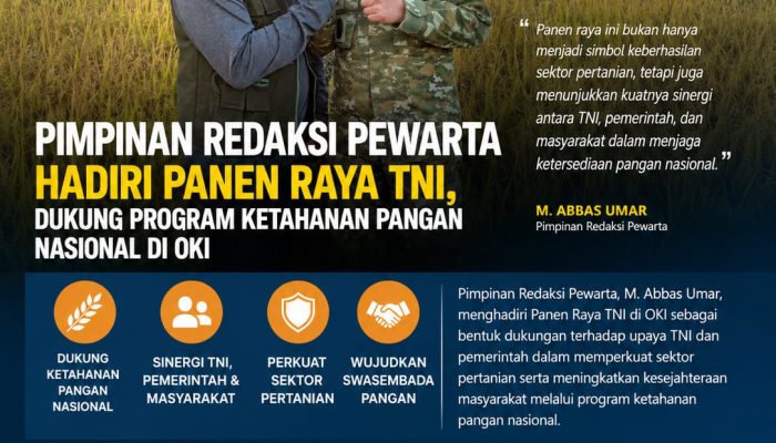 Pimpinan Redaksi Pewarta Hadiri Panen Raya TNI, Dukung Program Ketahanan Pangan Nasional di OKI