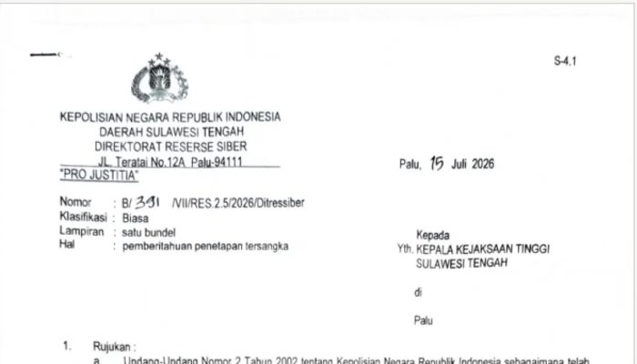Anggota DPD RI Asal Sulteng Berinisial RA Ditetapkan Sebagai Tersangka, Berpotensi di PAW