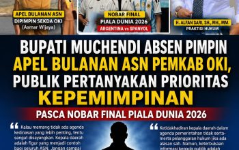 Bupati Muchendi Absen Pimpin Apel Bulanan ASN Pemkab OKI, Publik Pertanyakan Prioritas Kepemimpinan Pasca Nobar Final Piala Dunia 2026