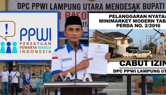PPWI Lampung Utara Desak Bupati Cabut Izin Indomaret Pelanggar Perda, Sebut Aksi Sosial Hanya Topeng Pencitraan