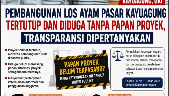 Pembangunan Los Ayam Pasar Kayuagung Tertutup dan Diduga Tanpa Papan Proyek, Transparansi Dipertanyakan