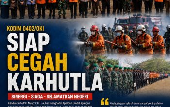 Kasdim 0402/OKI Hadiri Apel dan Gladi Lapangan Kesiapsiagaan Bencana Asap Akibat Karhutla di Kabupaten Ogan Ilir