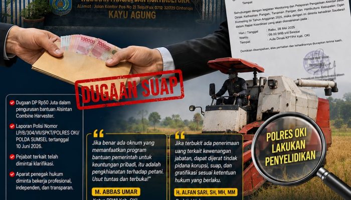 Diduga Ada Suap Pengurusan Alsintan di OKI, Polisi Lakukan Penyelidikan; Transparansi Penyaluran Bantuan Pertanian Jadi Sorotan