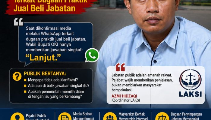 “Lanjut”, Respons Wabup OKI Saat Dikonfirmasi Terkait Dugaan Praktik Jual Beli Jabatan