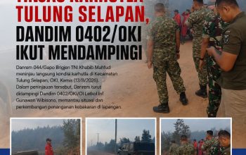 Danrem 044/Gapo Tinjau Karhutla Tulung Selapan, Dandim 0402/OKI Ikut Mendampingi