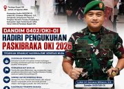 Dandim 0402/OKI-OI Hadiri Pengukuhan Paskibraka OKI 2026, Teguhkan Semangat Nasionalisme Generasi Muda