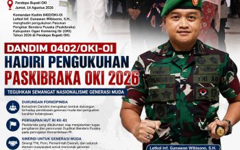 Dandim 0402/OKI-OI Hadiri Pengukuhan Paskibraka OKI 2026, Teguhkan Semangat Nasionalisme Generasi Muda